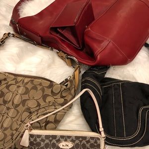 AUTHENTIC 3 Coach purses and two wallets